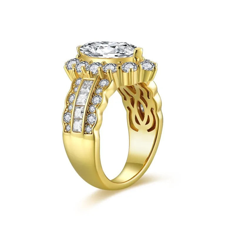 "Queen" Lab Grown Stone Ring 18K Gold Plated