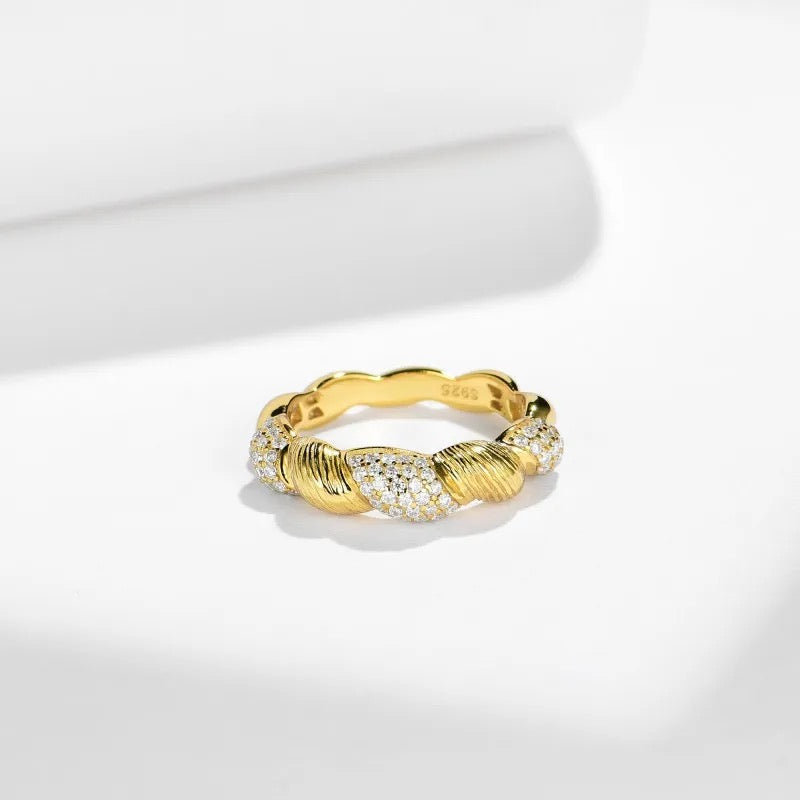 "50" Lab Grown Stone Ring 18K Gold Plated