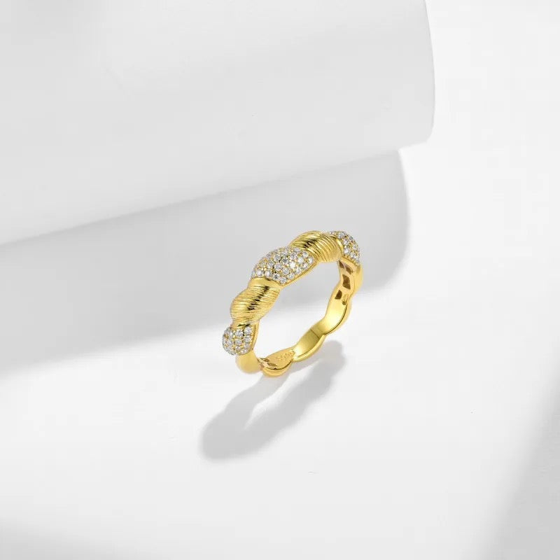 "50" Lab Grown Stone Ring 18K Gold Plated