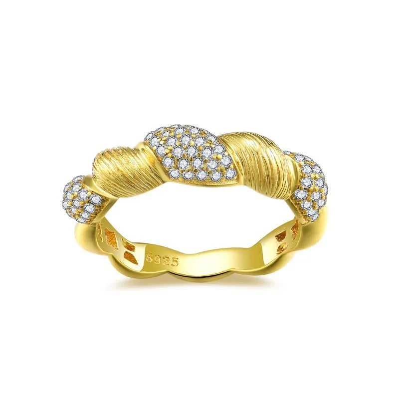 "50" Lab Grown Stone Ring 18K Gold Plated