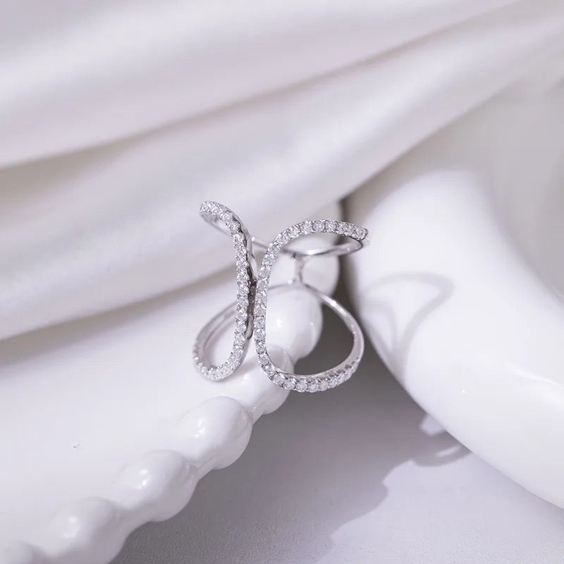 "Infinity" Lab Grown Stone Ring 18K Gold Plated