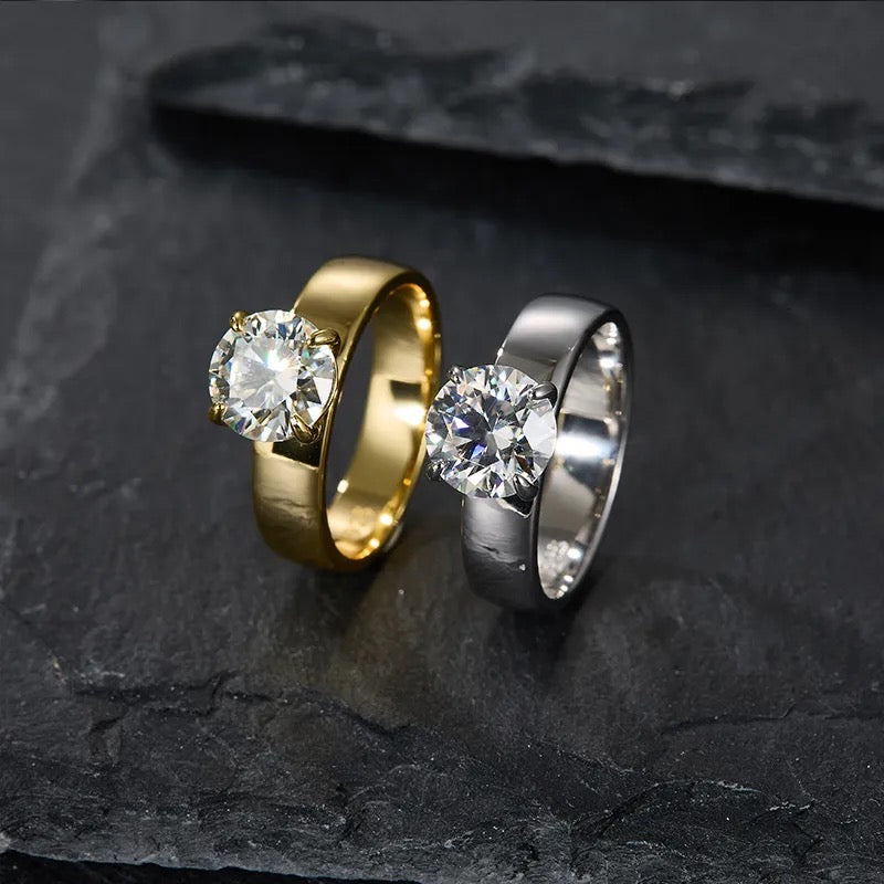 "5" Lab Grown Stone Ring 18K Gold Plated