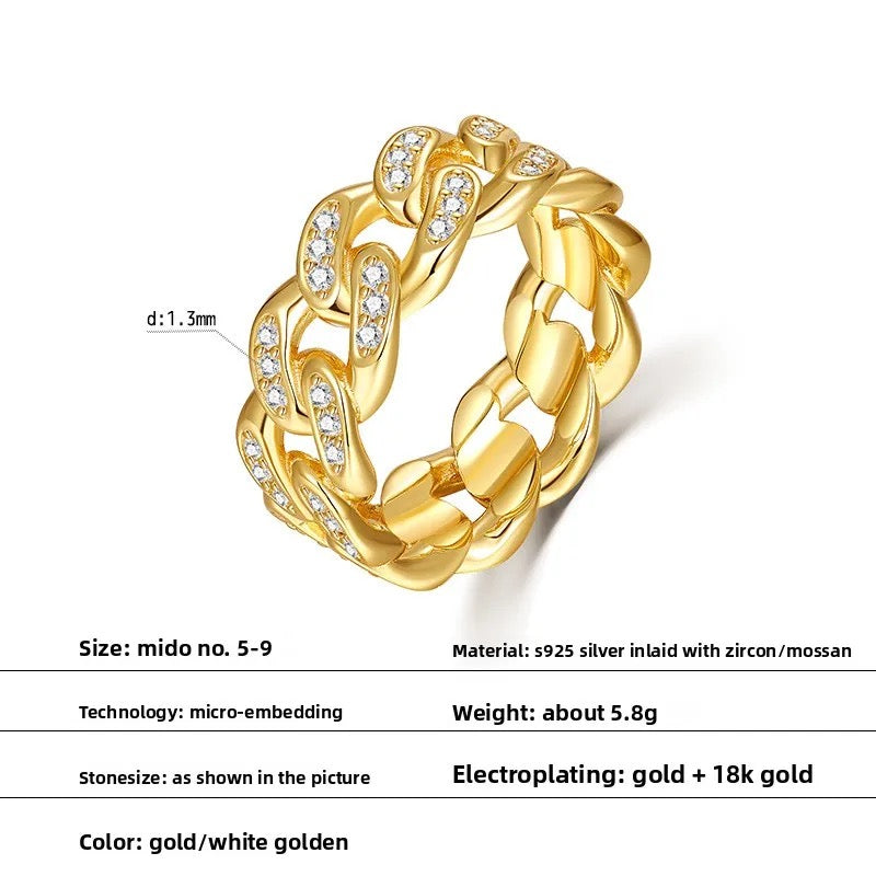 "Sparkle" Lab Grown Stone Ring 18K Gold Plated