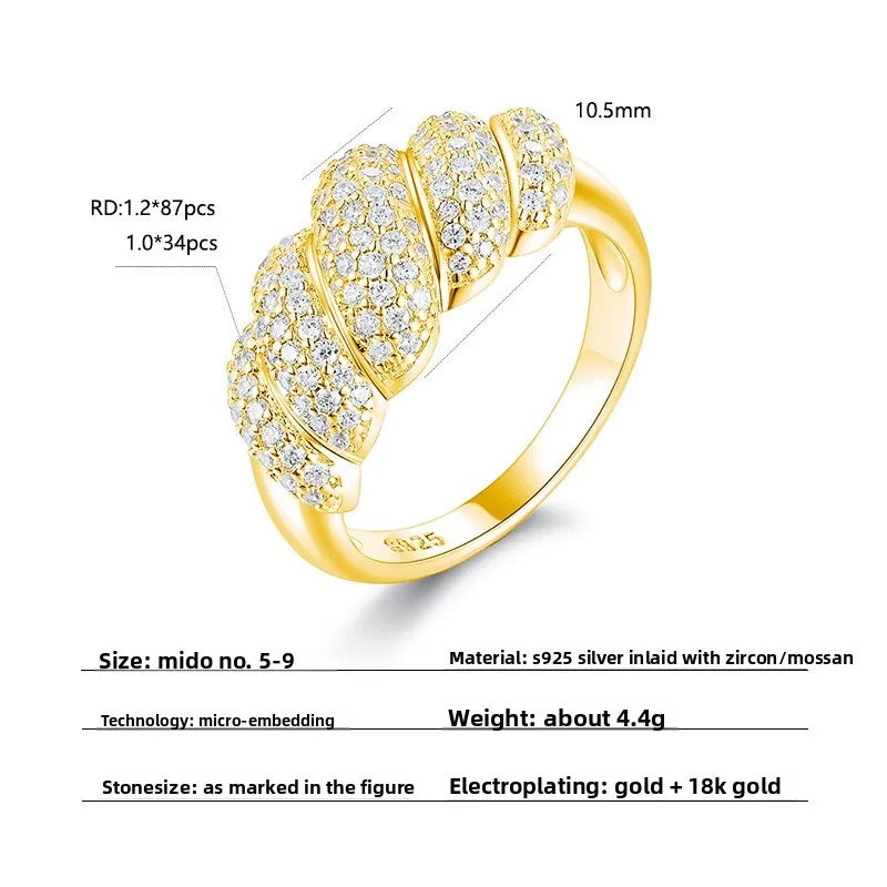 "Rome" Lab Grown Stone Ring 18K Gold Plated