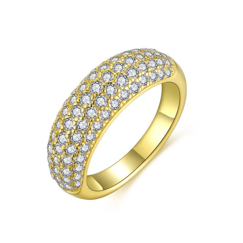 "QueeQ" Lab Grown Stone Ring 18K Gold Plated