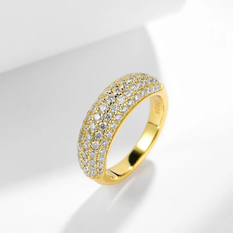 "QueeQ" Lab Grown Stone Ring 18K Gold Plated