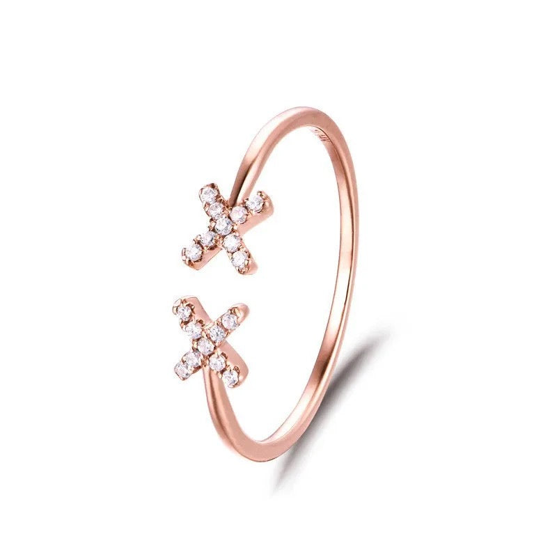 "Crosses" Customized Diamond Ring 9K/18K Rose Gold