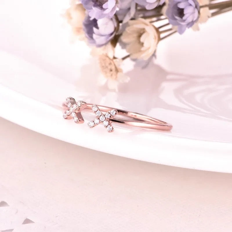 "Crosses" Customized Diamond Ring 9K/18K Rose Gold
