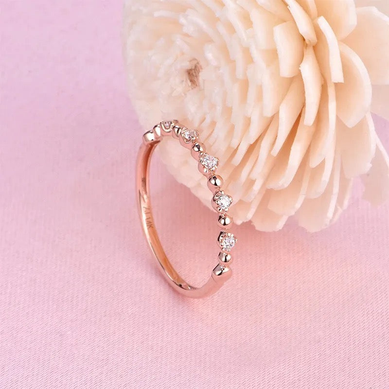 "Eternal Rose" Customized Diamond Ring 9K/18K Rose Gold