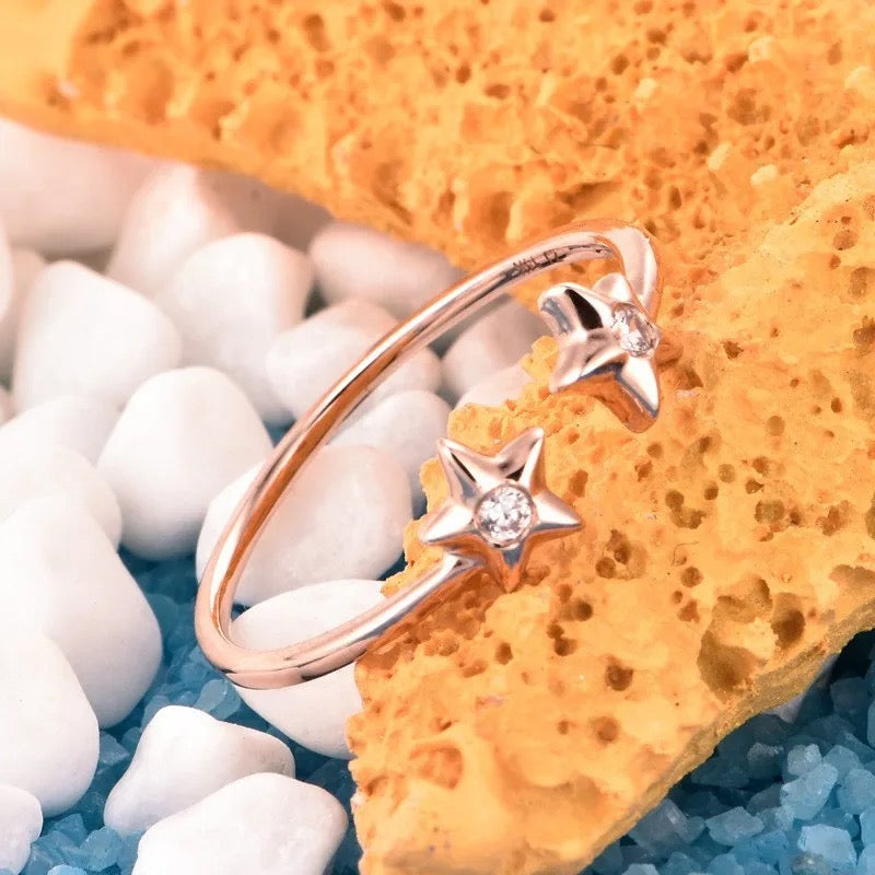 "Star Roses" Customized Diamond Ring 9K/18K Rose Gold