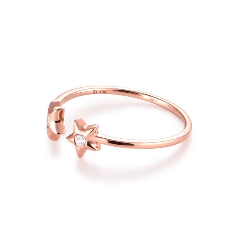 "Star Roses" Customized Diamond Ring 9K/18K Rose Gold