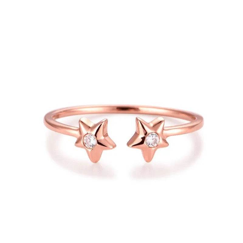 "Star Roses" Customized Diamond Ring 9K/18K Rose Gold