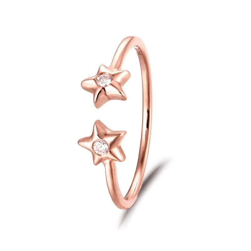 "Star Roses" Customized Diamond Ring 9K/18K Rose Gold