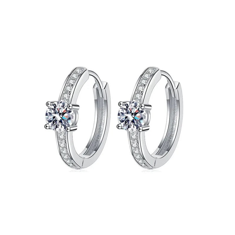 "Elegance" Lab Grown Stone Earrings White Gold Plated