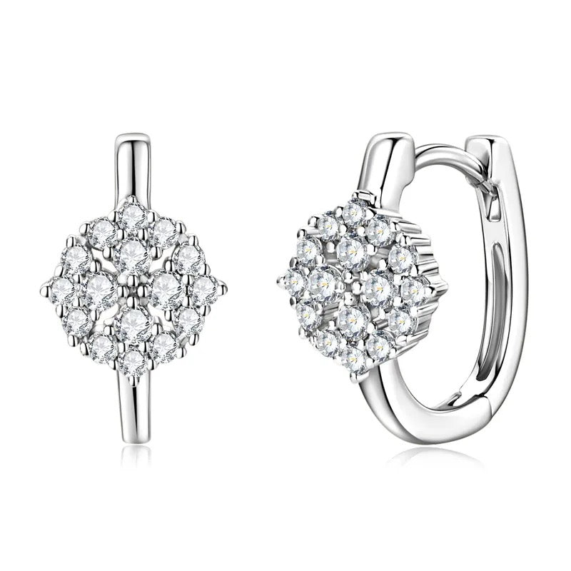 "Silverstone" Lab Grown Stone Earrings White Gold Plated