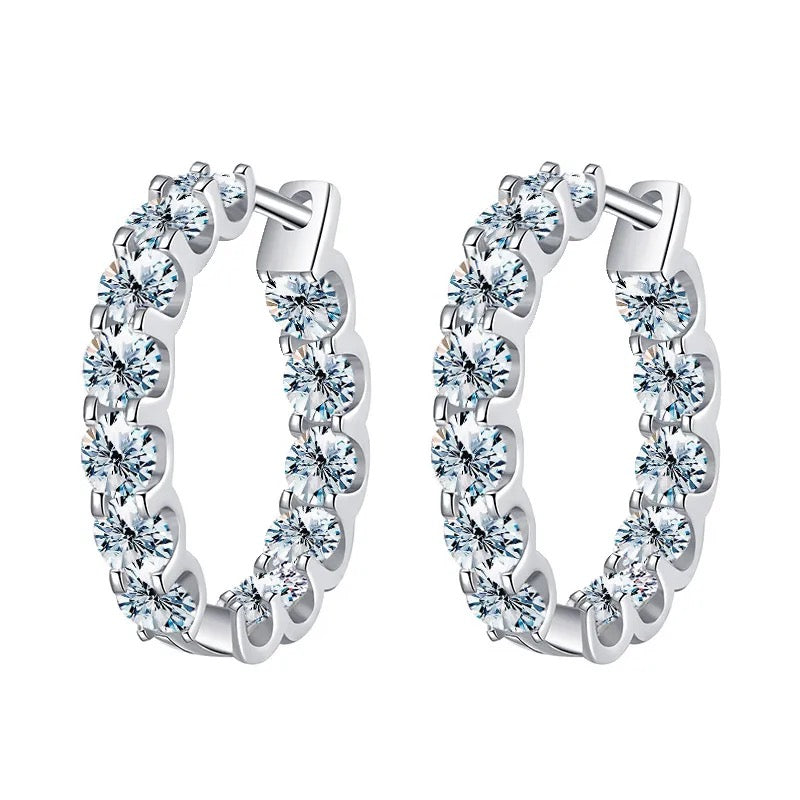 "STARK" LAB GROWN STONE EARRINGS 18K WHITE GOLD PLATED