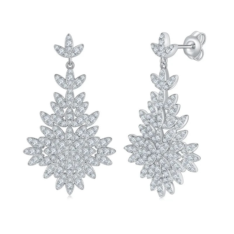 "NEW Y" LAB GROWN STONE EARRINGS PLATINUM PLATED