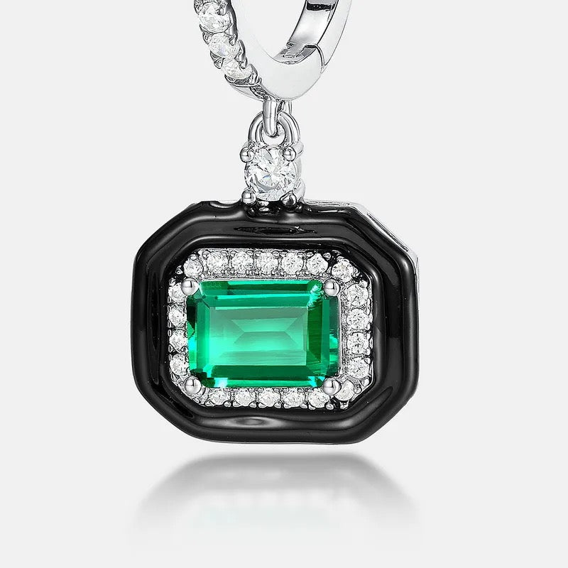 "Aphira Gleam" Artificial Gemstones Earrings White Gold Plated 1.58 Carat