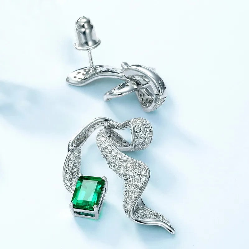 "Lumoria" Zircon Lab Grown Stone Earrings Platinum Plated