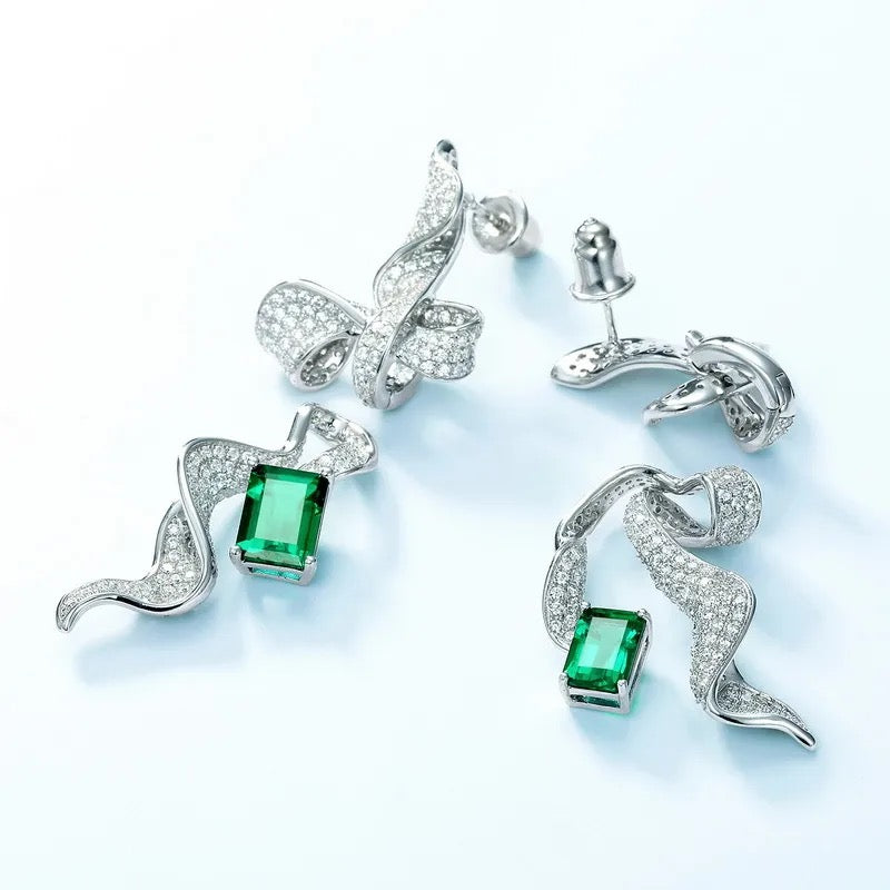 "Lumoria" Zircon Lab Grown Stone Earrings Platinum Plated