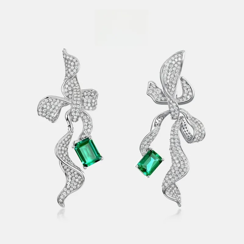 "Lumoria" Zircon Lab Grown Stone Earrings Platinum Plated