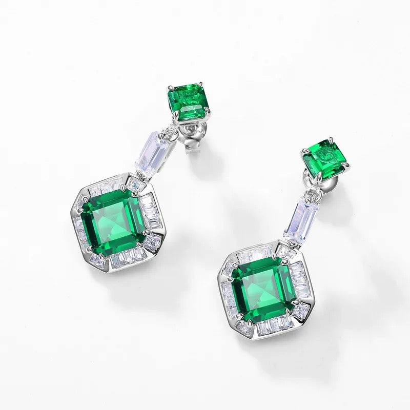 "Vellum" Zircon Lab Grown Stone Earrings Platinum Plated