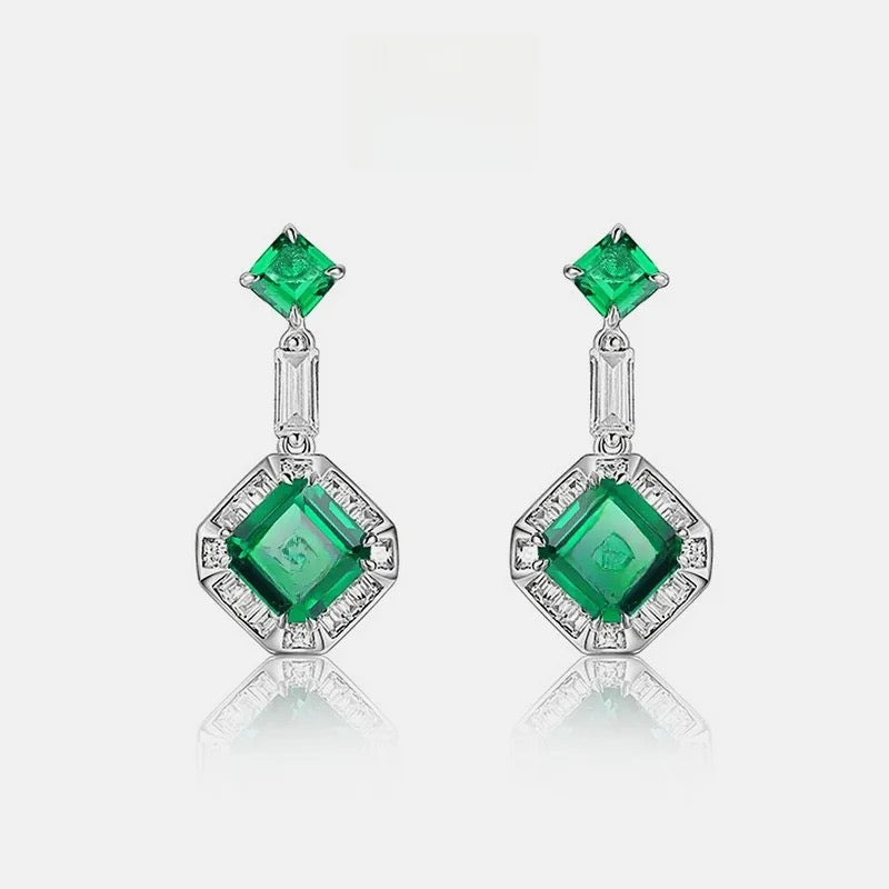 "Vellum" Zircon Lab Grown Stone Earrings Platinum Plated