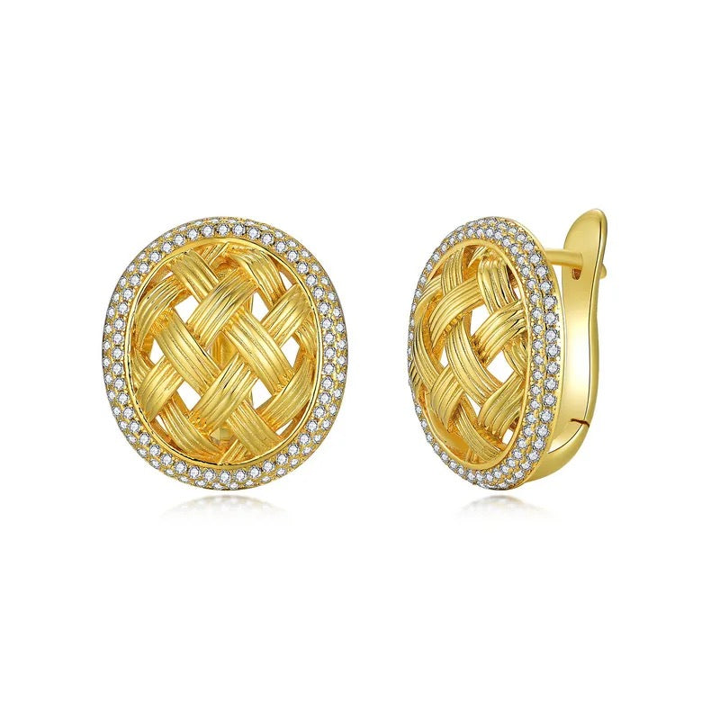 "Sunlit Grace" Lab Grown Stone Earrings 18K Gold Plated