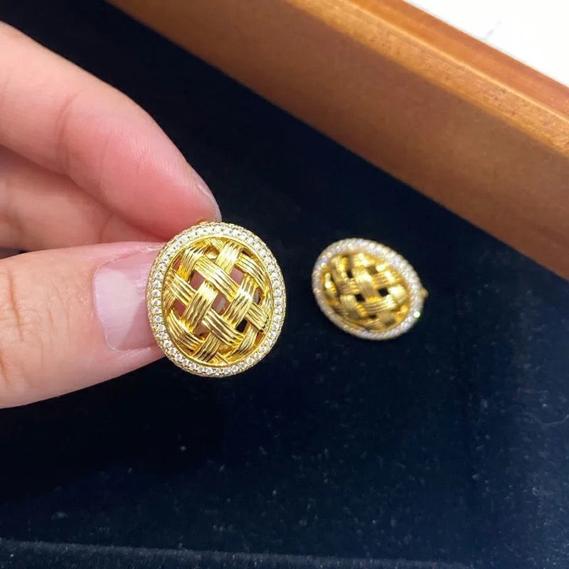 "Sunlit Grace" Lab Grown Stone Earrings 18K Gold Plated