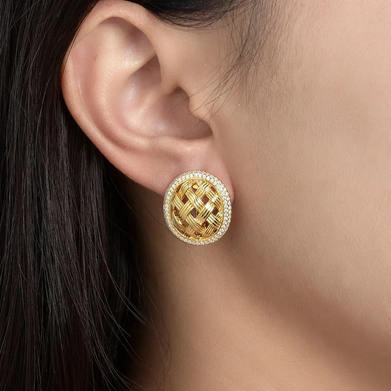 "Sunlit Grace" Lab Grown Stone Earrings 18K Gold Plated