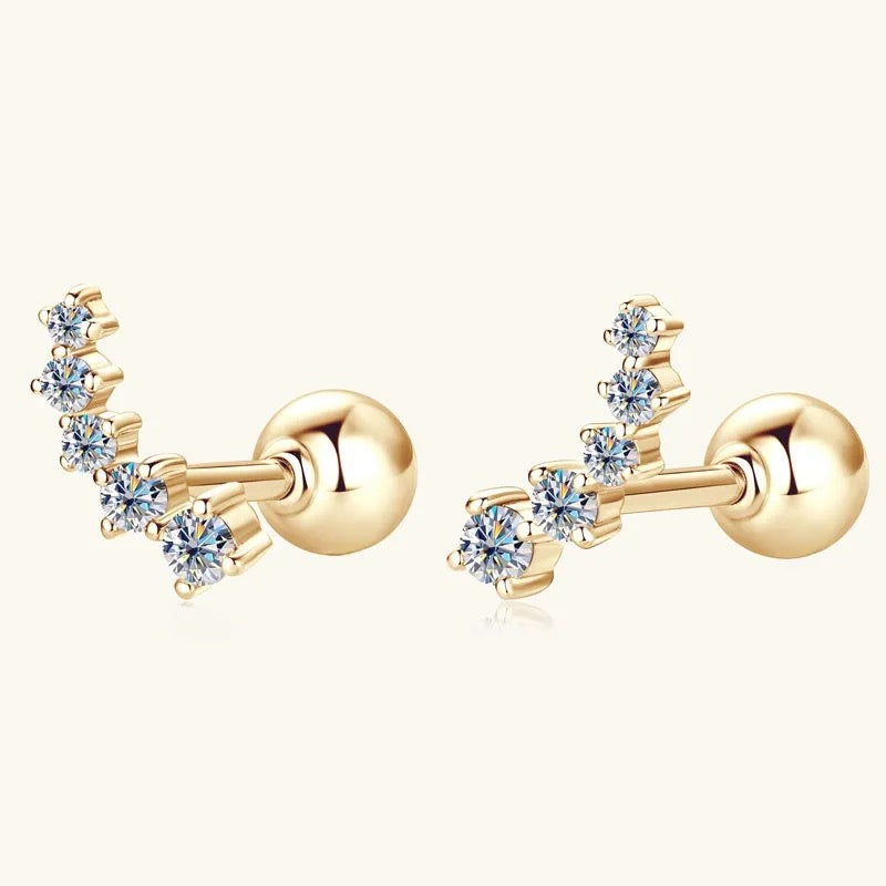 "Golden Mirage" Lab Grown Stone Earrings Pure 10K Gold