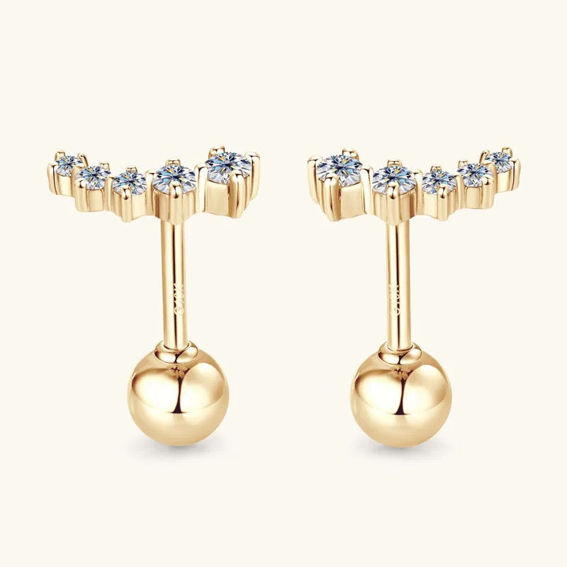 "Golden Mirage" Lab Grown Stone Earrings Pure 10K Gold