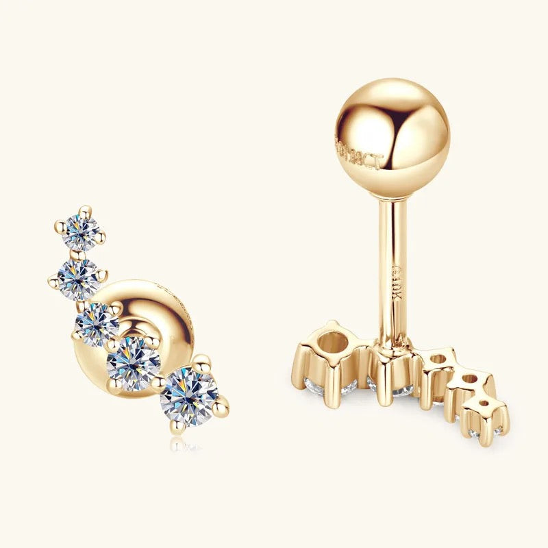 "Golden Mirage" Lab Grown Stone Earrings Pure 10K Gold