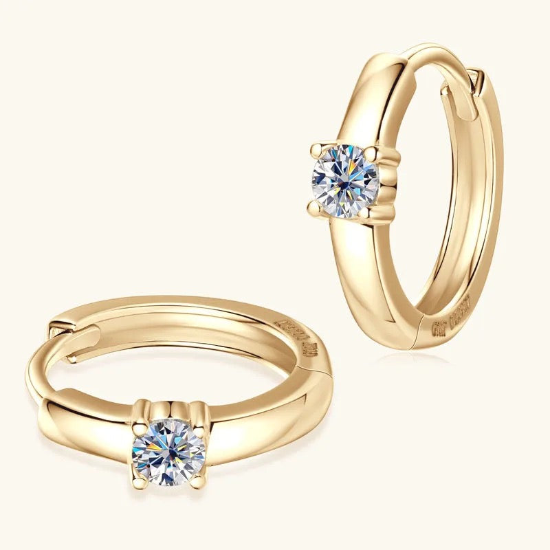 "Luvra" Lab Grown Stone Earrings Pure 10K Gold