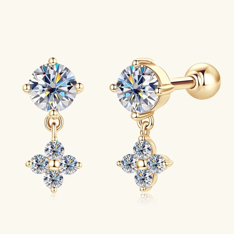 "Heliova" Lab Grown Stone Earrings Pure 10K Gold