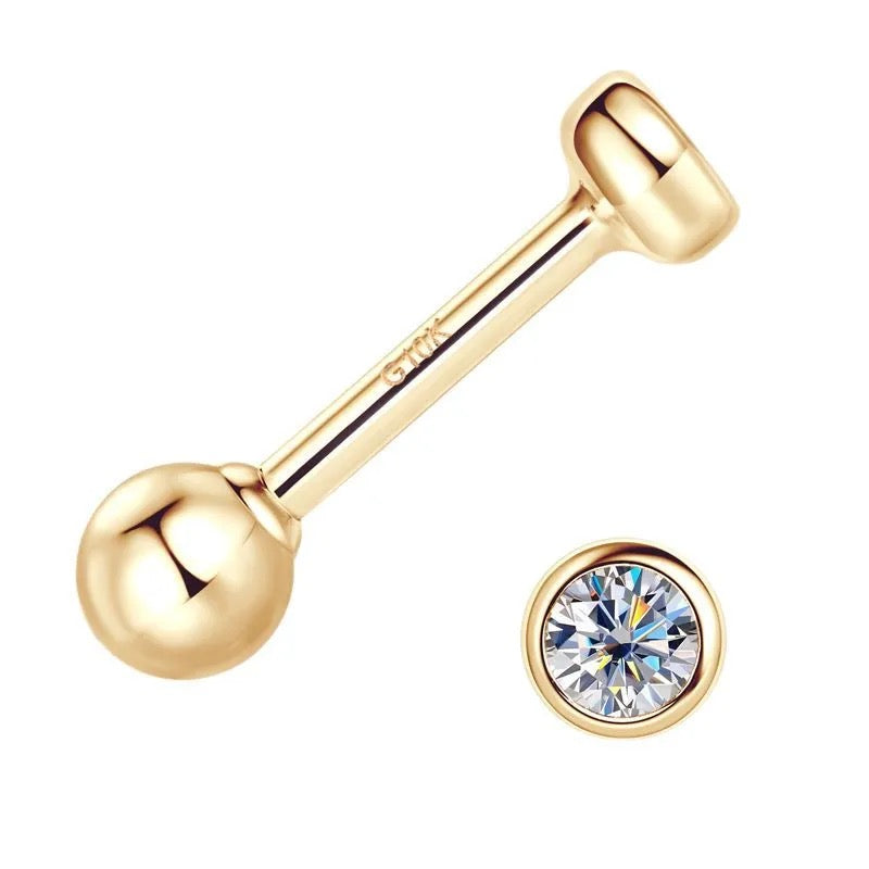 "Aurel" Lab Grown Stone Earrings Pure 10K Gold