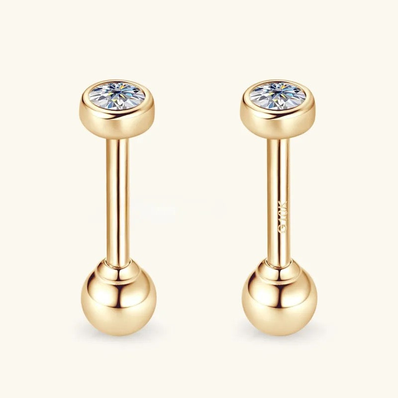 "Aurel" Lab Grown Stone Earrings Pure 10K Gold