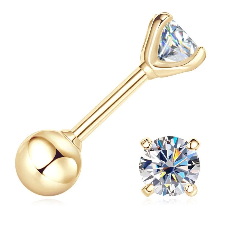 "Goldenith" Lab Grown Stone Earrings Pure 10K Gold