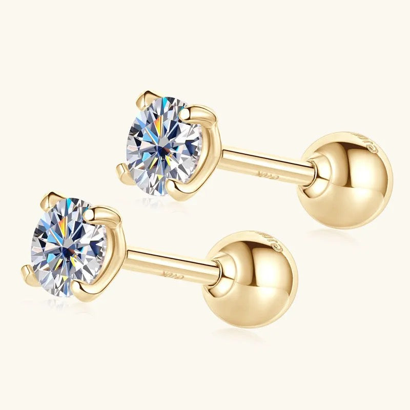 "Goldenith" Lab Grown Stone Earrings Pure 10K Gold