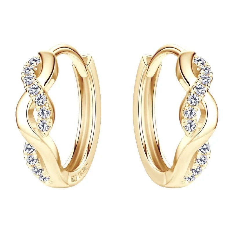 "Orienna" Lab Grown Stone Earrings Pure 10K Gold