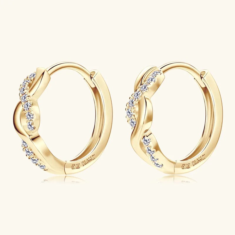 "Orienna" Lab Grown Stone Earrings Pure 10K Gold