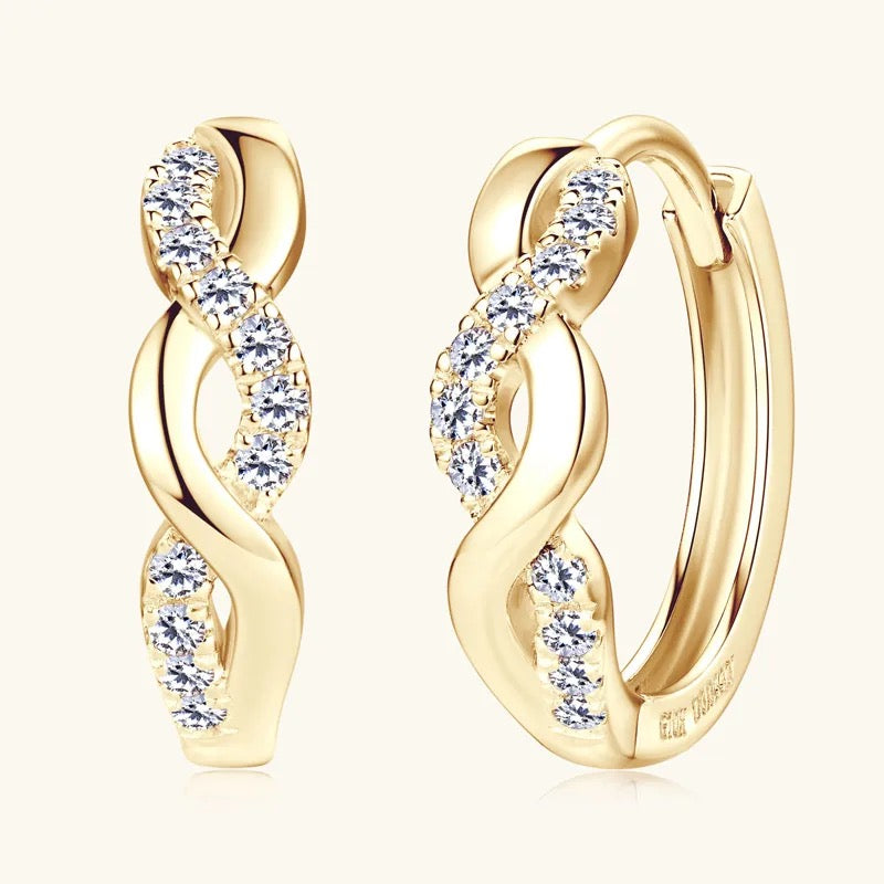 "Orienna" Lab Grown Stone Earrings Pure 10K Gold