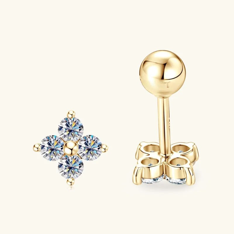 "Heliora" Lab Grown Stone Earrings Pure 10K Gold