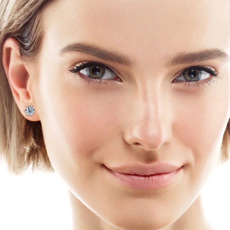 "Golia" Lab Grown Stone Earrings Pure 10K Gold