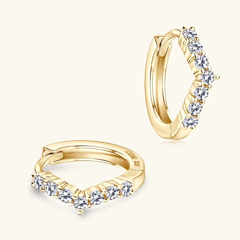 "Elvor" Lab Grown Stone Earrings Pure 10K Gold