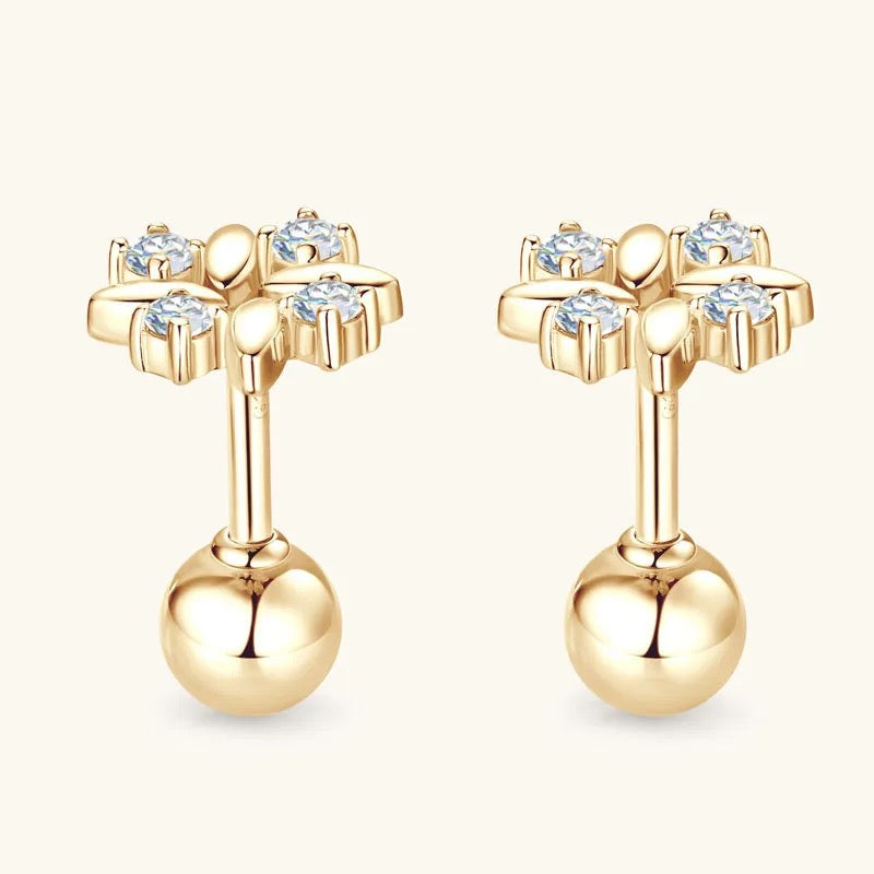 "Golden Solace" Lab Grown Stone Earrings 10K Pure Gold