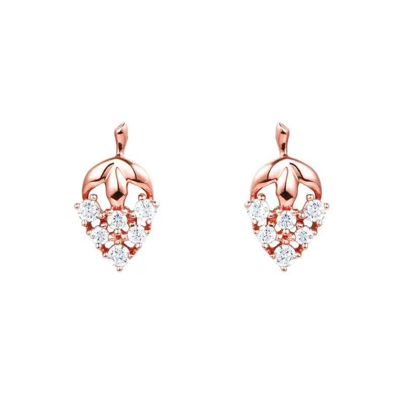 "Aurora Rose" Diamond Earrings Pure 9K/18K Rose Gold