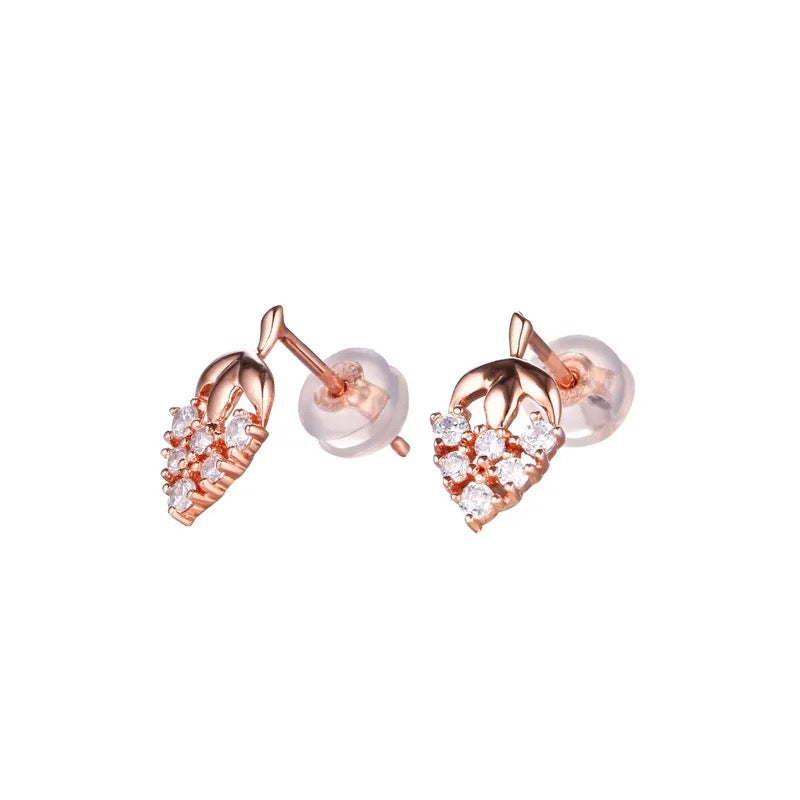 "Aurora Rose" Diamond Earrings Pure 9K/18K Rose Gold