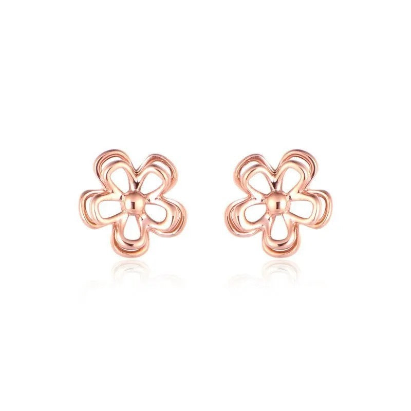 "Rosette" Diamond Earrings 9K/18K Pure Gold