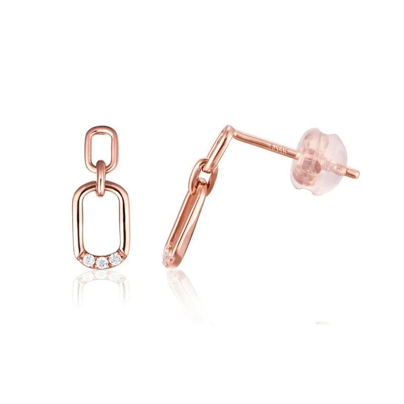 "Rosair" Diamond Earrings 9K/18K Pure Gold